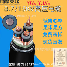 8.7/10/15kv铜铝芯YJLV22*3芯70 95 185 240 400平方高压电力电缆