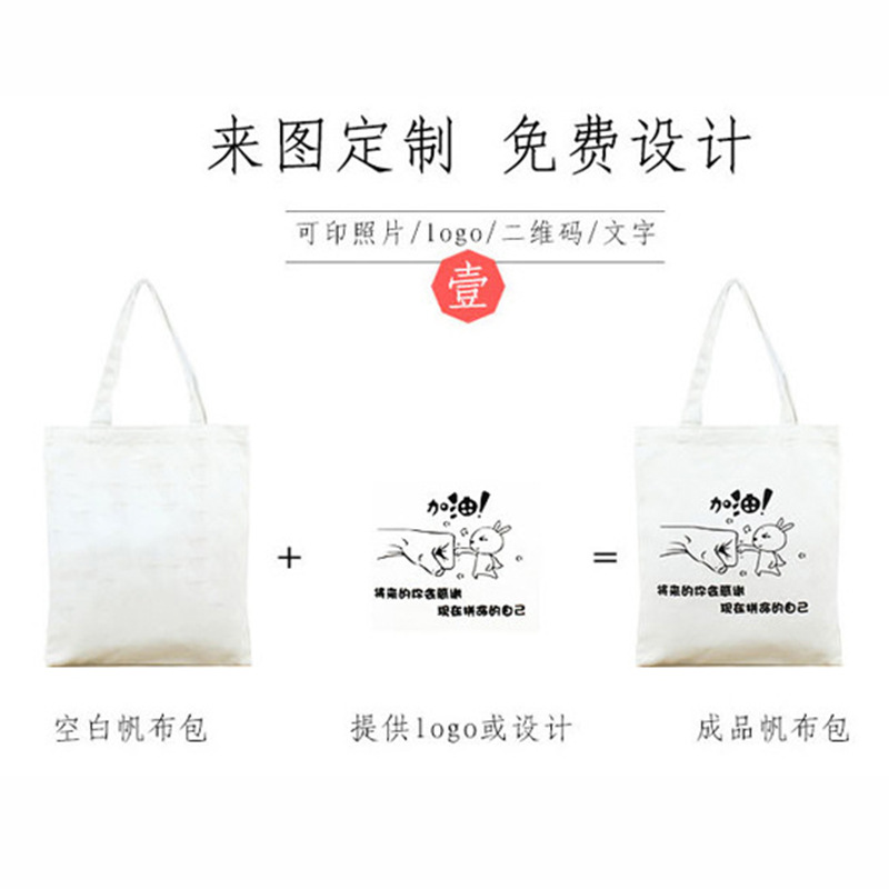 Wholesale Black Canvas Tote Bag Student Shoulder Cotton Bag Gift Shopping Bag Canvas Pouch Cosmetic Bag