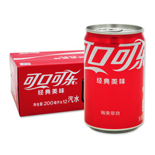 可口可乐 mini 迷你可乐200ml*12罐装含糖可乐汽水碳酸饮料 整箱