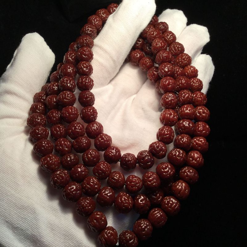 108颗包浆金刚菩提子手链项链机刷蛤蟆背小金刚男女念珠佛珠