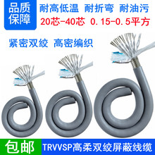 高柔耐折TRVVPS24/30/40芯0.15/0.2/0.3/0.5双绞屏蔽耐寒拖链线缆