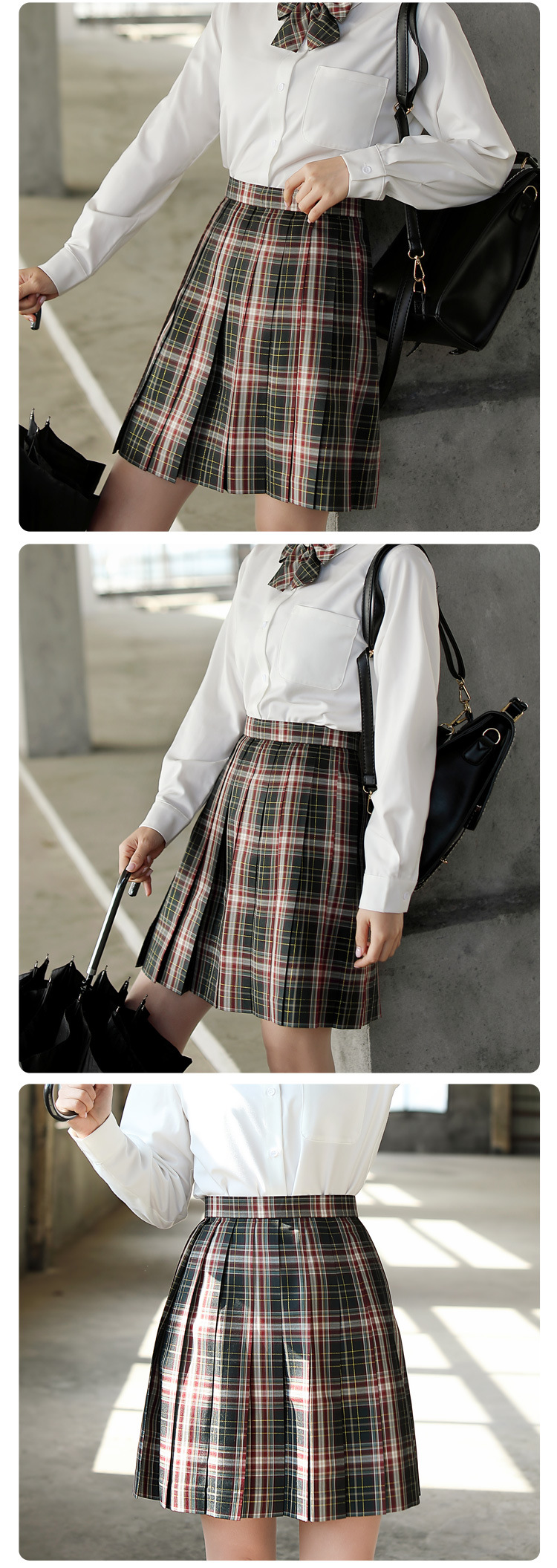 新款山楂树日系金线jk制服裙子学院风jk格裙校供百褶半身短裙女