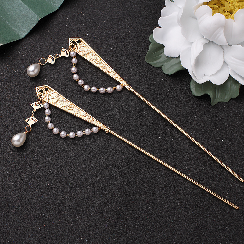 古风如意簪子蝴蝶长流苏发簪汉服头饰唐风明制神棍簪