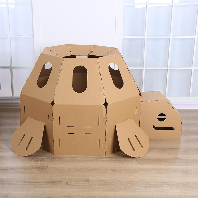 纸房子儿童diy手工制作幼儿园纸板屋城堡纸箱纸壳拼装玩具