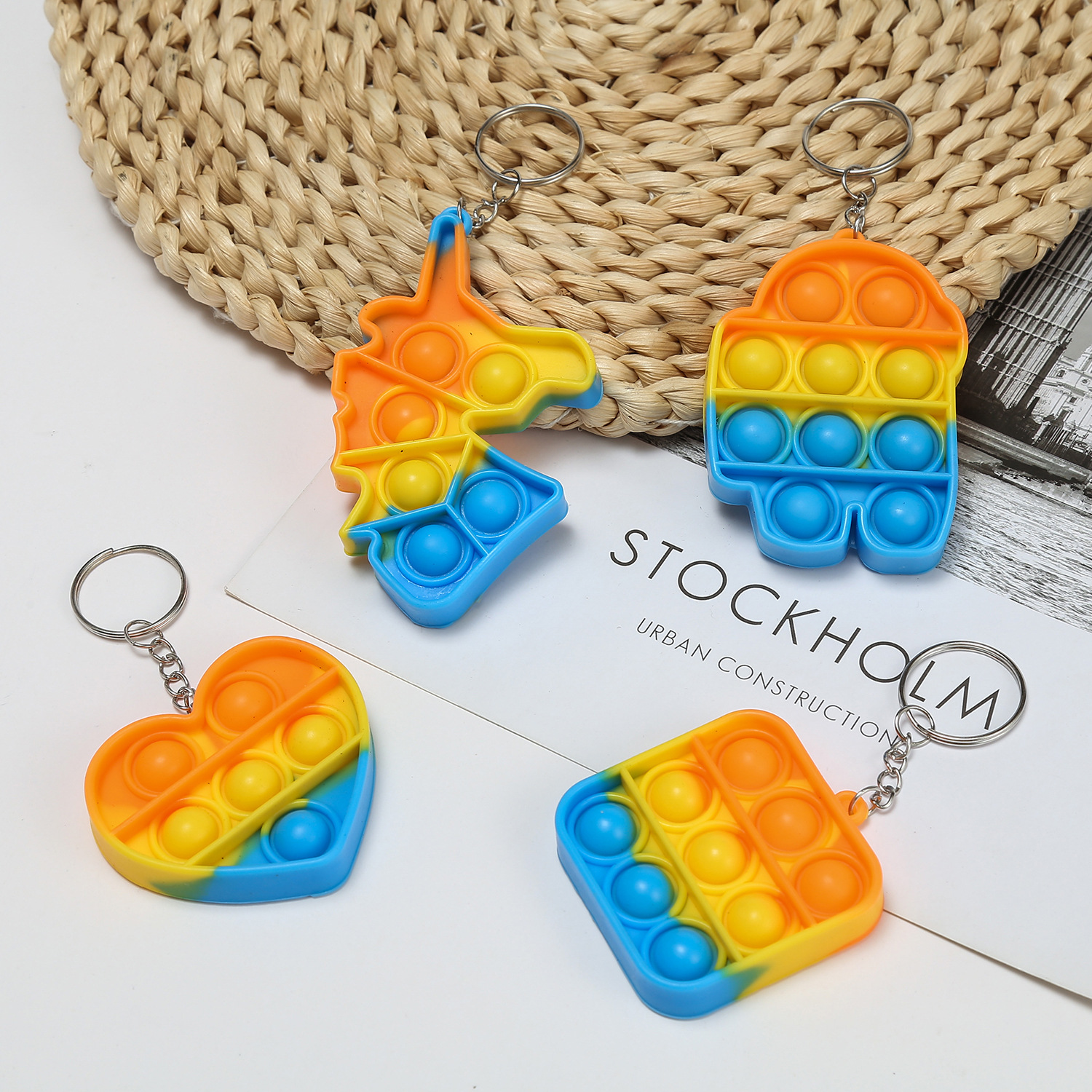 按压灭鼠先锋彩虹儿童心算桌面解压玩具push pop it fidget