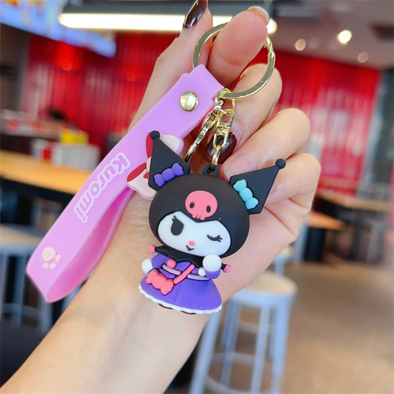 Sanrio Clow M Keychain Automobile Hanging Ornament Cute Girl Gift Couple Bags Key Ring Pendants Wholesale