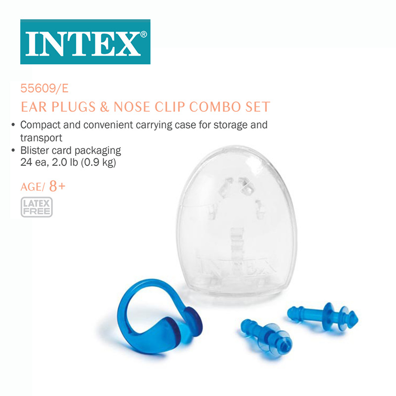 intex55609 waterproof earplug nasal splint combination set kids swimming auxiliary group supplies soft silicone wholesale