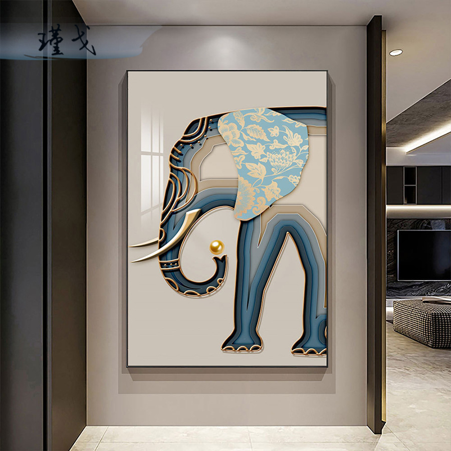 布尔诺镂空画 大象玄关装饰画现代简约客厅画办公室北欧实物挂画