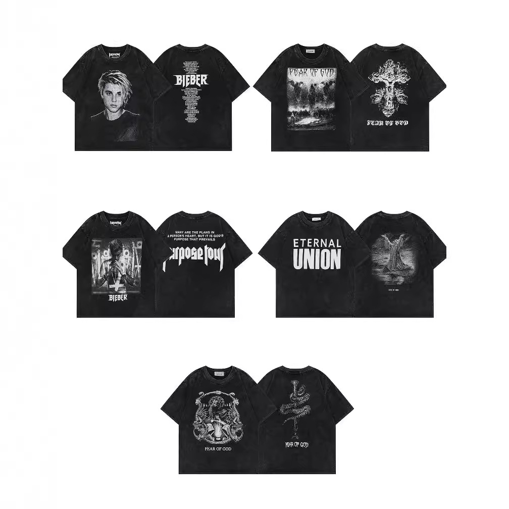 fog展会限定第八季eternal人像字母短袖美式高街复古宽松t恤情侣