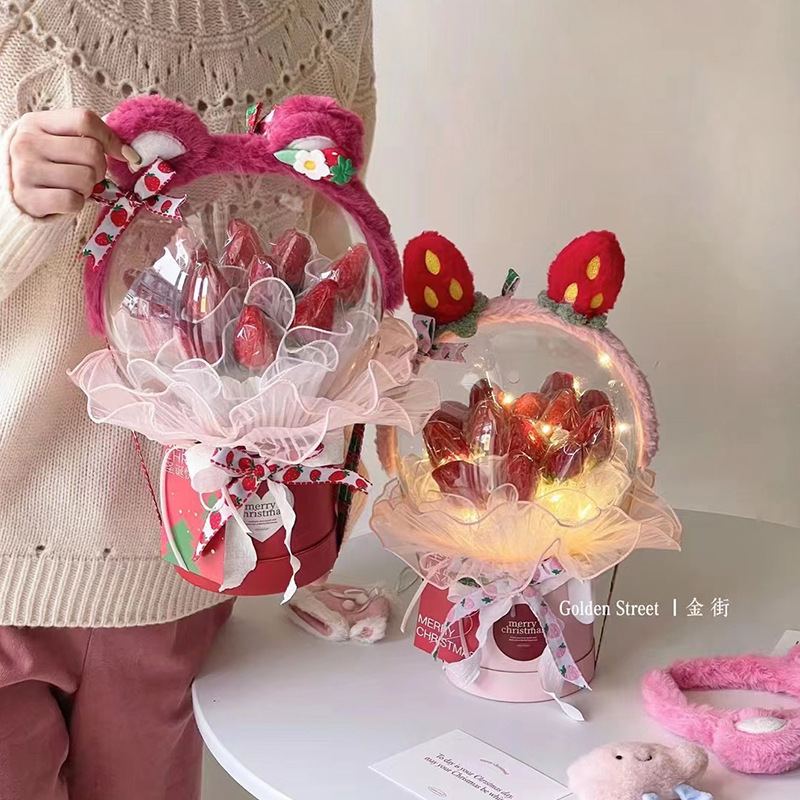 Tiktok Red Balloon Sweet Bubble Ball Flowers Decoration Transparent Acrylic Ball Bouquet DIY Ingredients