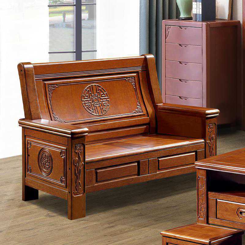 昕客厅家具简易实木仿红木沙发电视柜茶几双人三人单人小户型沙发