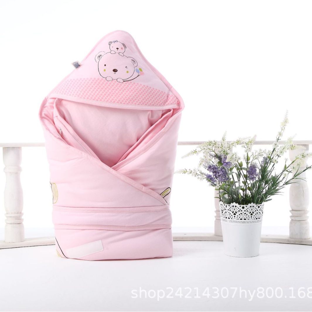 金诺娇 新生儿纯棉可爱抱被 初生宝宝用品婴幼儿包被抱毯四季可用