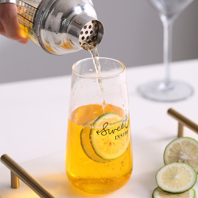 奶茶工具玻璃雪克杯调杯带刻度雪手摇杯酒吧鸡尾酒调酒器套装