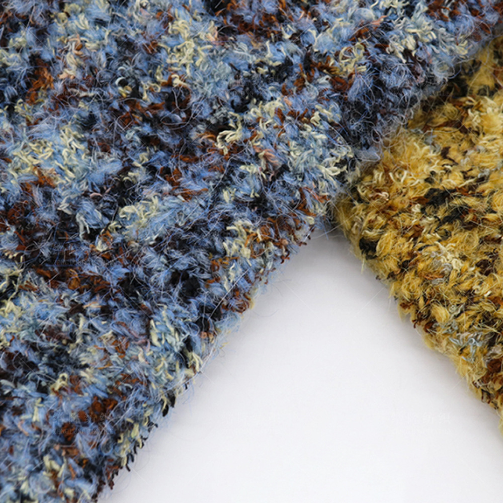 缯隆纺织 1/2nm幻彩法兰绒圈圈纱纱线27%再生涤纶58%涤纶15%腈纶