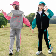 女童装秋装套装2024新款春秋款儿童大童网红运动服时髦洋气两件套