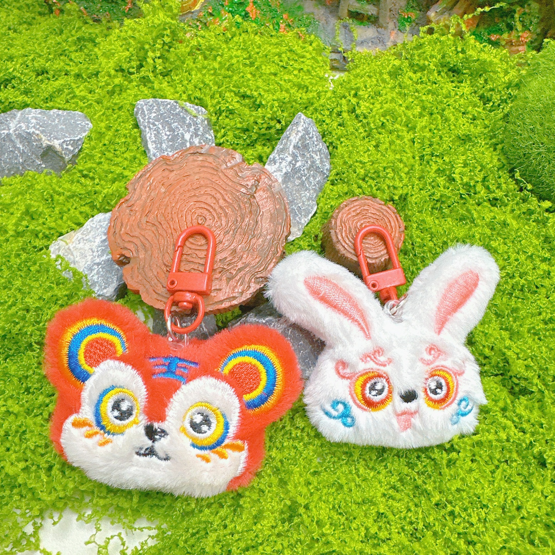 new year national style plush doll clothing brooch cute new year tiger new year rabbit bag pendant festival decorative jewelry