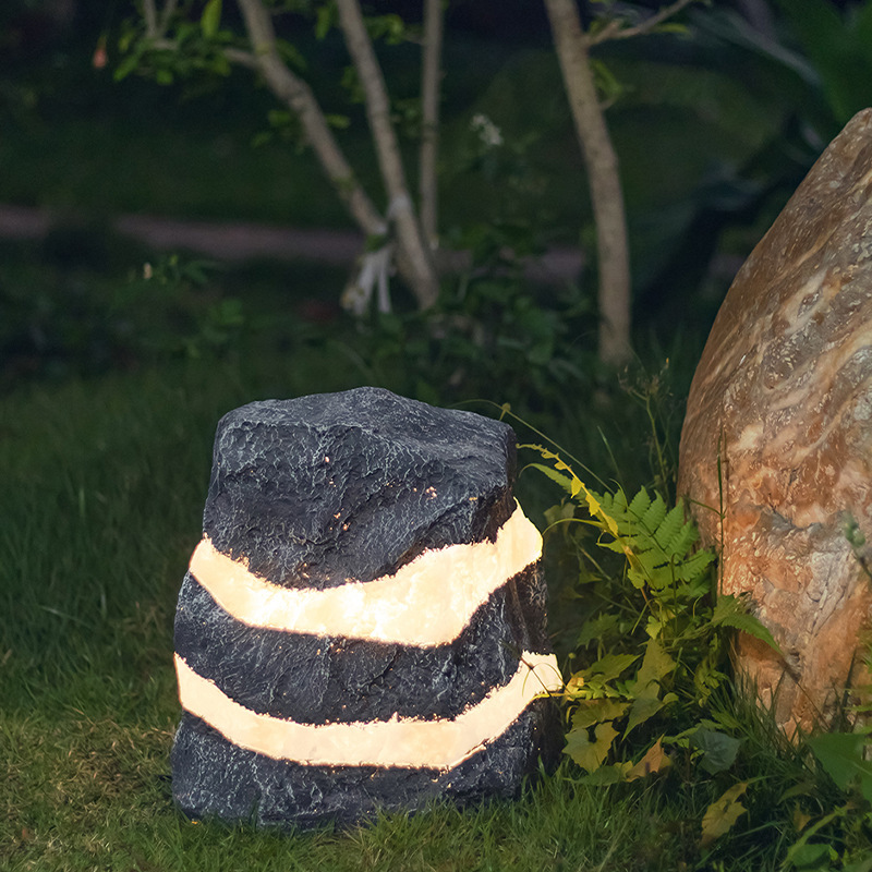 Simulation Luminous Stone Lamp FRP Landscape Lamp Outdoor Night View Waterproof Park Villa Courtyard Led Sculpture