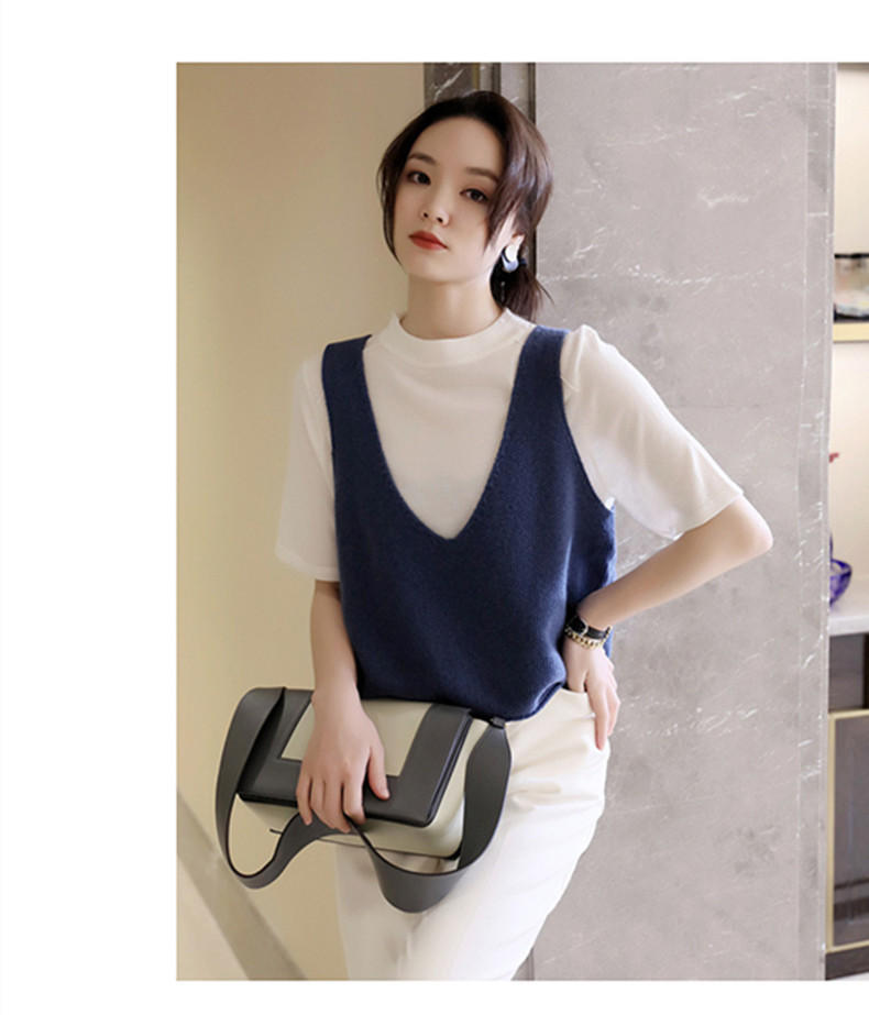 女式马甲最新价格行情查询-2022欧美纯色纹理针织背心-阿里巴巴