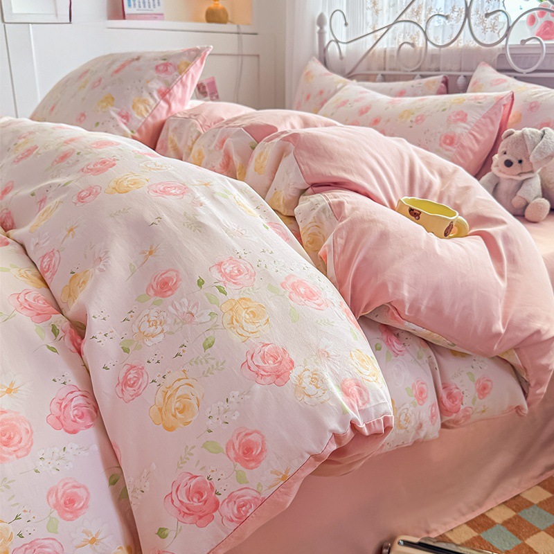 纯棉床上四件套床单被套罩单双人印花学生宿舍三件套