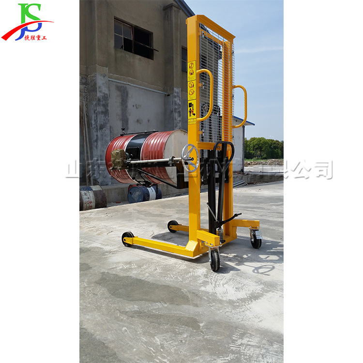 电动型油桶铁桶堆高车 手推式塑料桶搬运车 灌装油液压倒油车
