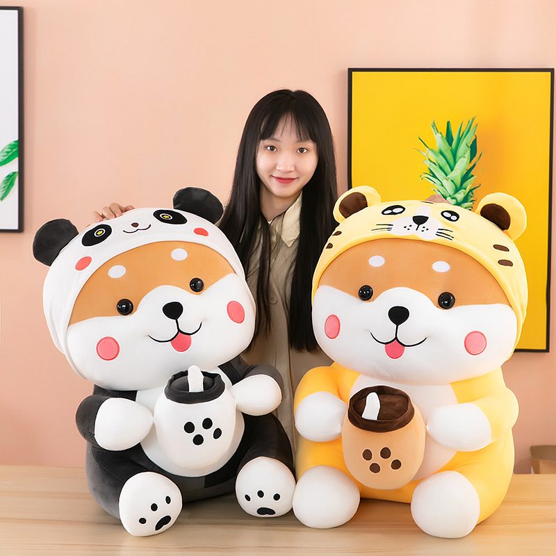 Creative Transformation Milk Tea Shiba Inu Doll Plush Toys Cute Doll Ragdoll Pillow Birthday Gift Female Wholesale