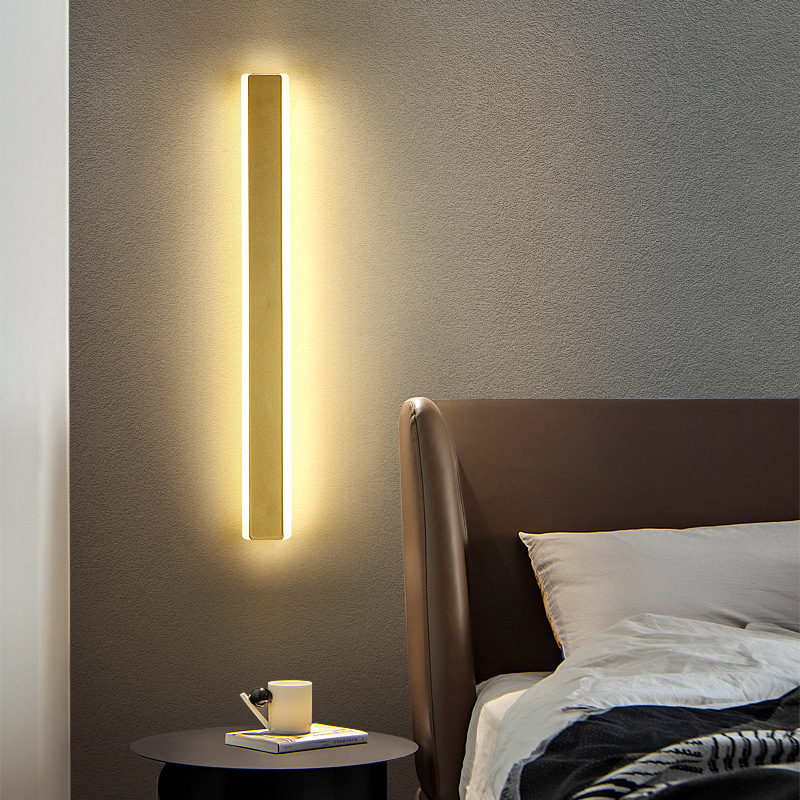 Nordic Modern Minimalist Living Room Long Wall Lamp Minimalist Line Bedroom Bedside Lamp Creative Open-Mounted Aisle Wall Lamp