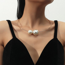 珍珠项圈 开口时尚OL简约镶钻女士颈圈 欧美波西米亚项链外贸饰品