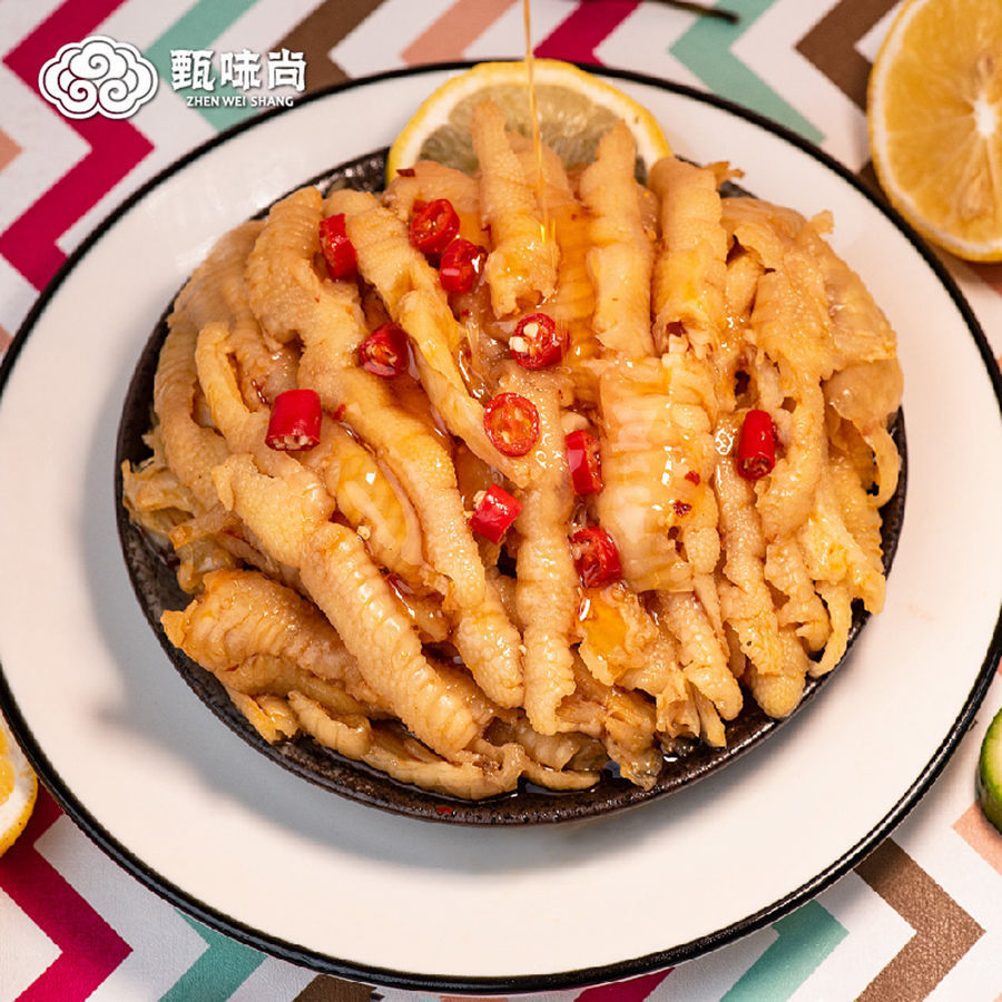 卤菜熟食酸辣无骨鸡爪泡椒柠檬凤爪罐装网红麻辣脱骨批发零食小吃