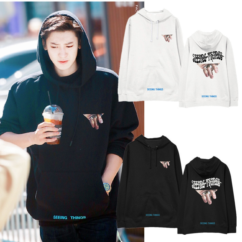 exo周边朴灿烈同款欲望之眼连帽卫衣男女学生韩版宽松春秋情侣装