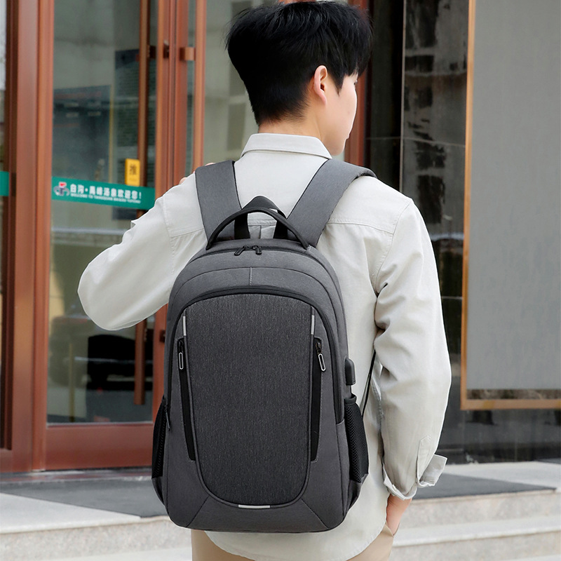 Business Backpack 2024 New Fashion Oxford Cloth Men's Casual Backpack Usb Computer Bag Commuter Logo