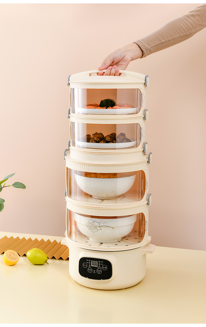 加热保温菜罩家用多层冬季盖菜罩子可折叠剩菜收纳盒饭菜保温