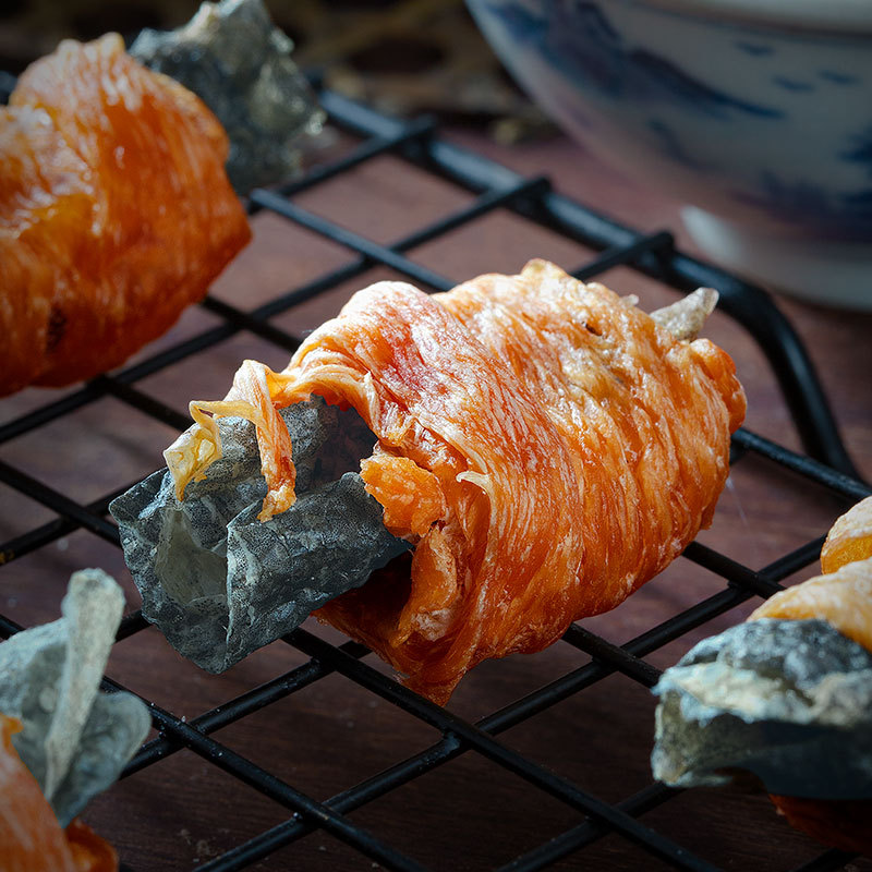 鳕鱼皮鸡肉卷中大小型宠物博美幼犬磨牙棒狗狗磨牙厂家直供500g