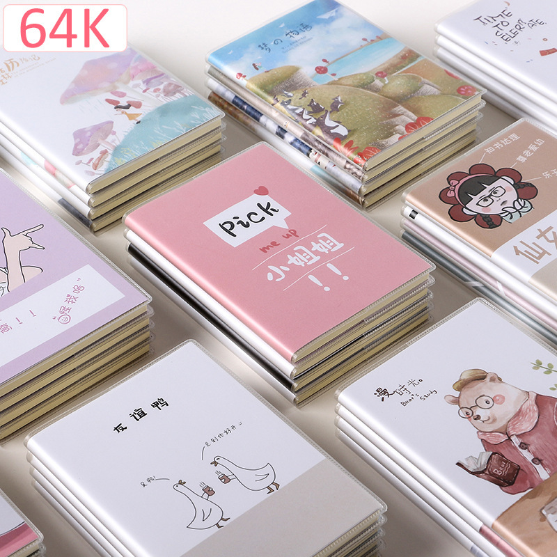 factory direct sales korean stationery a6 plastic cover notebook portable portable pocket notebook creative cartoon pen notebook