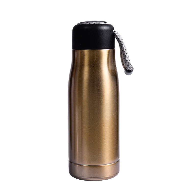Large Capacity Rope Holding Double-Layer Vacuum Thermos Cup Portable Outdoor Sports Bottle Men's and Women's Fashion Knight Cup Gift Cup