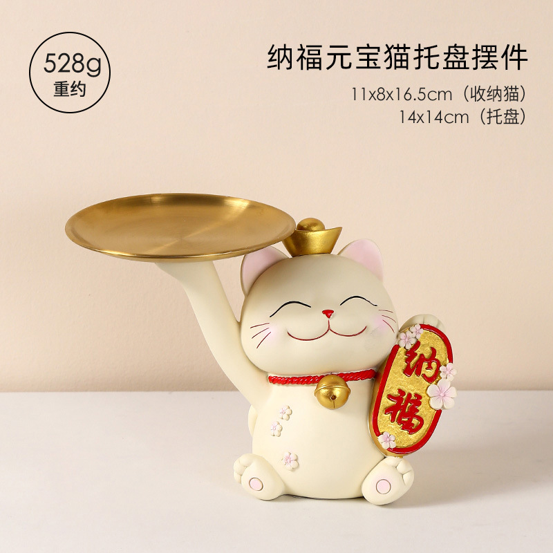 Wholesale Creative Cartoon Cat Tray Ornaments Gathering Entrance Hallway Desktop Home Decorative Crafts