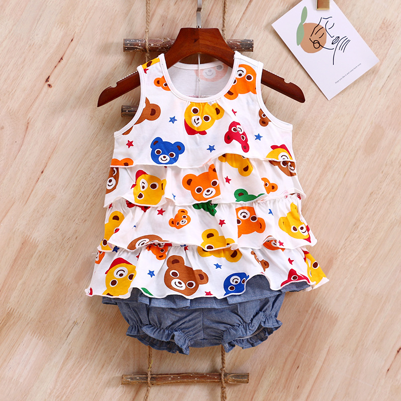 现货miki婴幼pp裤 新款日系男女宝卡通小熊南瓜裤百褶裙裤代发