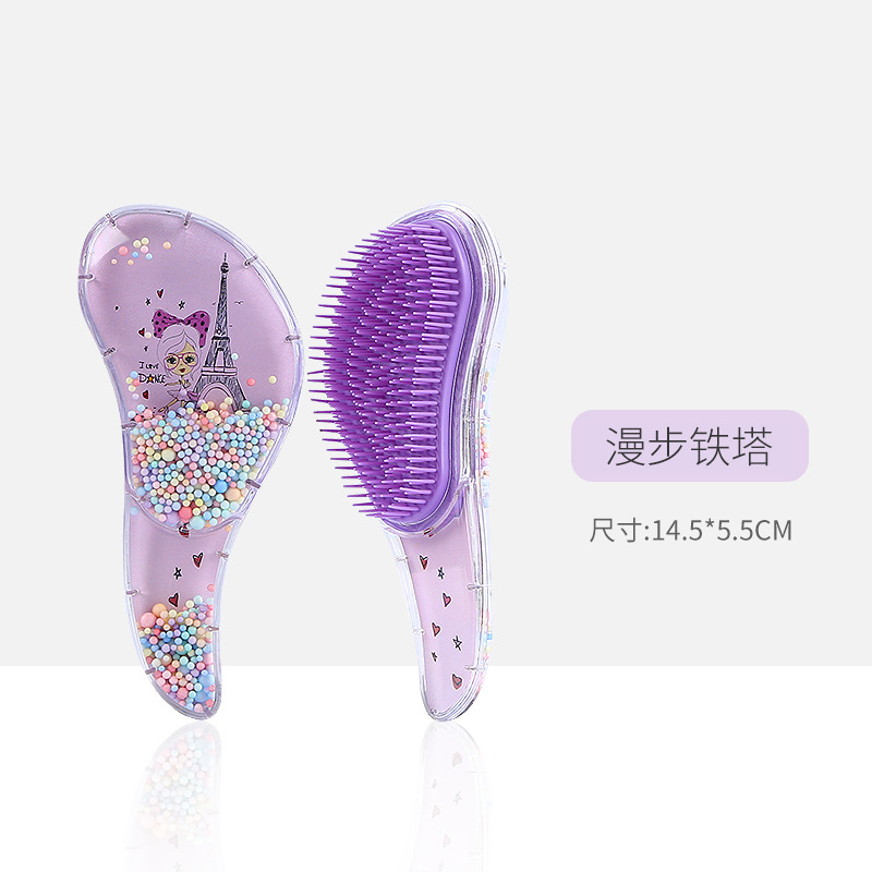 New Transparent Comb Anti-Knotting Massage Comb Tangle Teezer Cute Plastic Hairdressing Comb Cartoon Children's Comb