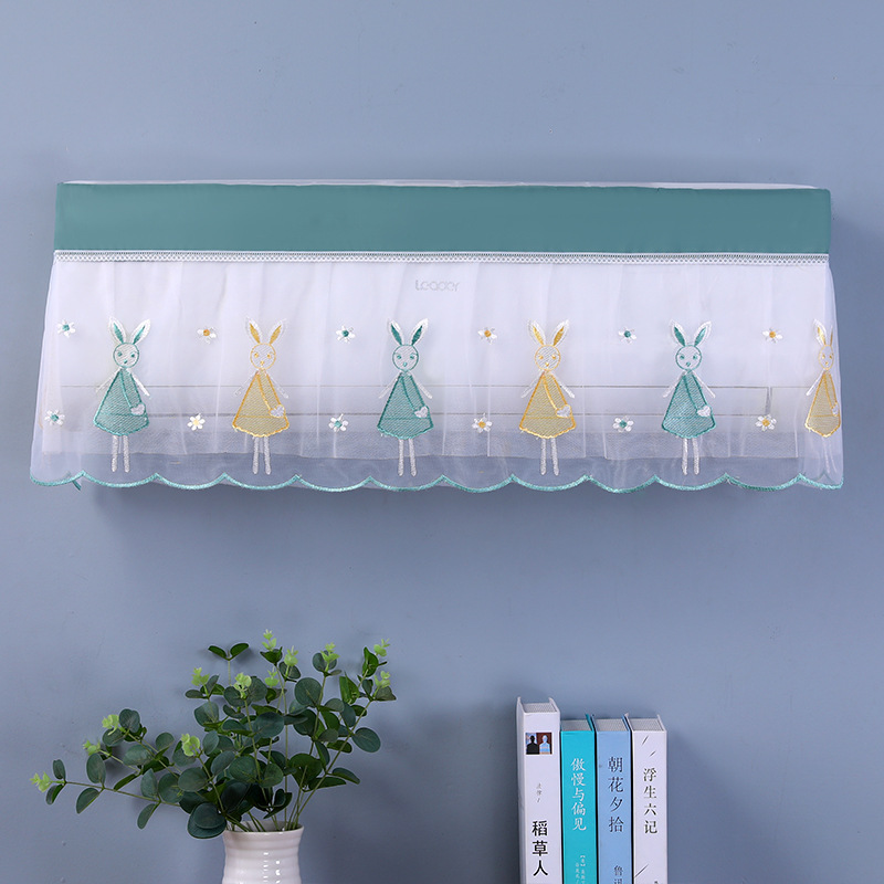 Air Conditioner Wall-Mounted Air Conditioner Cover Embroidery Air Conditioner Cover Hanging Machine Windshield Internal Unit Lace Fabric Air Conditioning Dust Cover