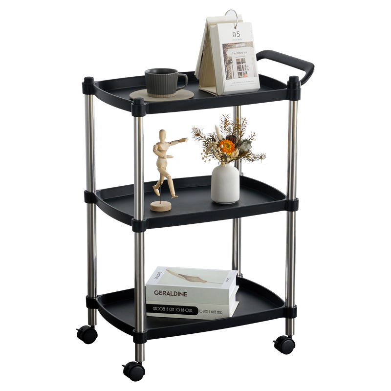 Rectangular Storage Trolley Kitchen Storage Rack Modern Small Apartment Movable Coffee Table Colorful Mobile Trolley