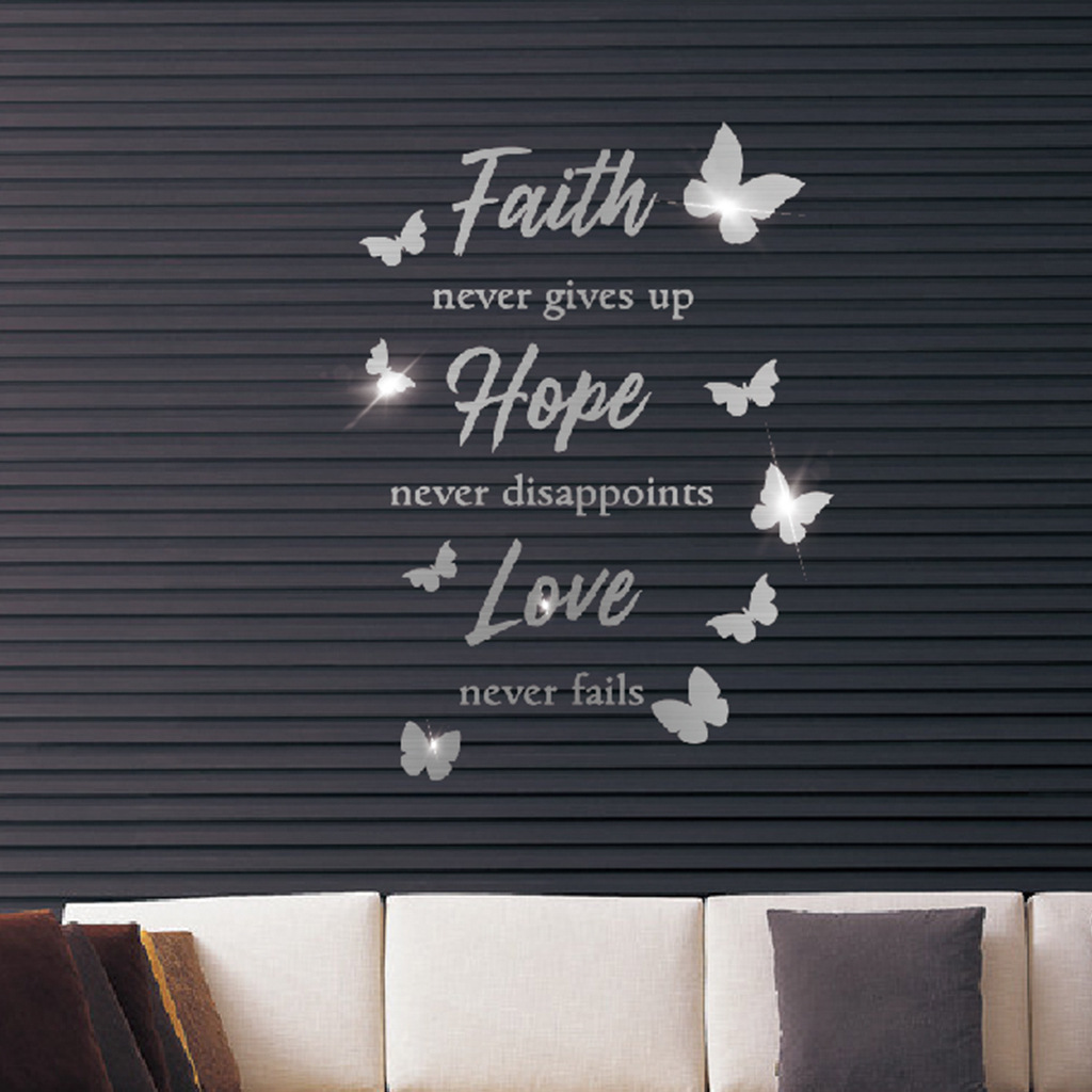 faith hope love英文字母镜面贴 sm166 亚克力镜面墙贴faith贴纸