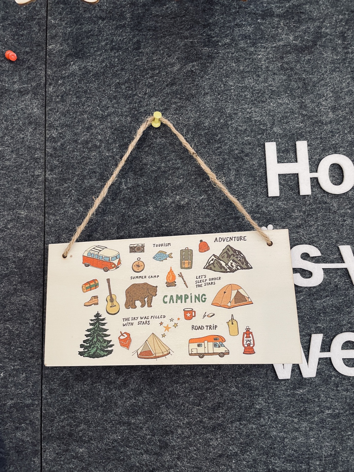 10x20cm 装饰挂牌木板画 家居户外露营汽车小饰品 贺卡