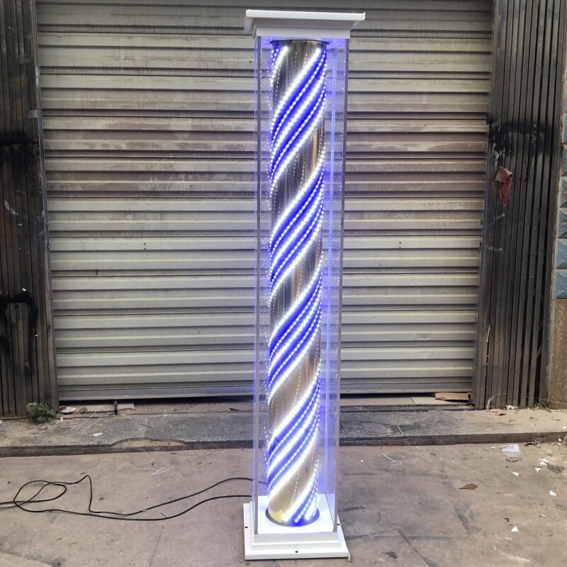 理发店转灯挂墙双单筒户外 水led落地美发挂壁大灯箱发廊标志灯