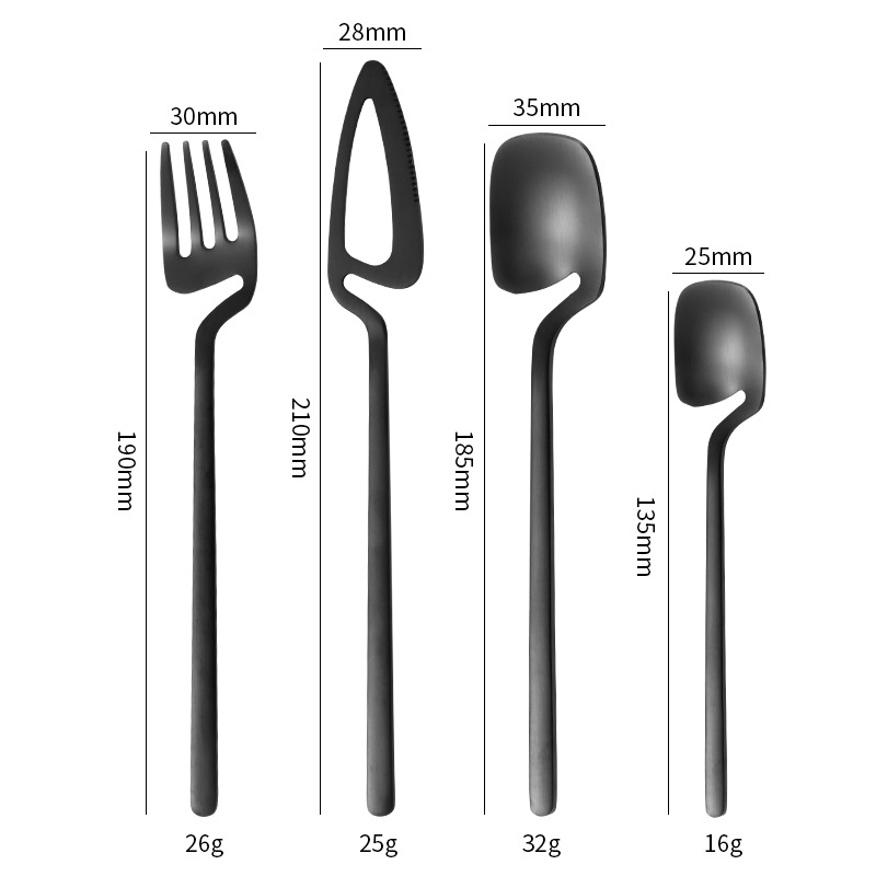 Amazon 304 Stainless Steel Wall-Mounted Steak Knife, Fork and Spoon Golden Stainless Steel Spoon Household Sanding Hanging Cup Tableware