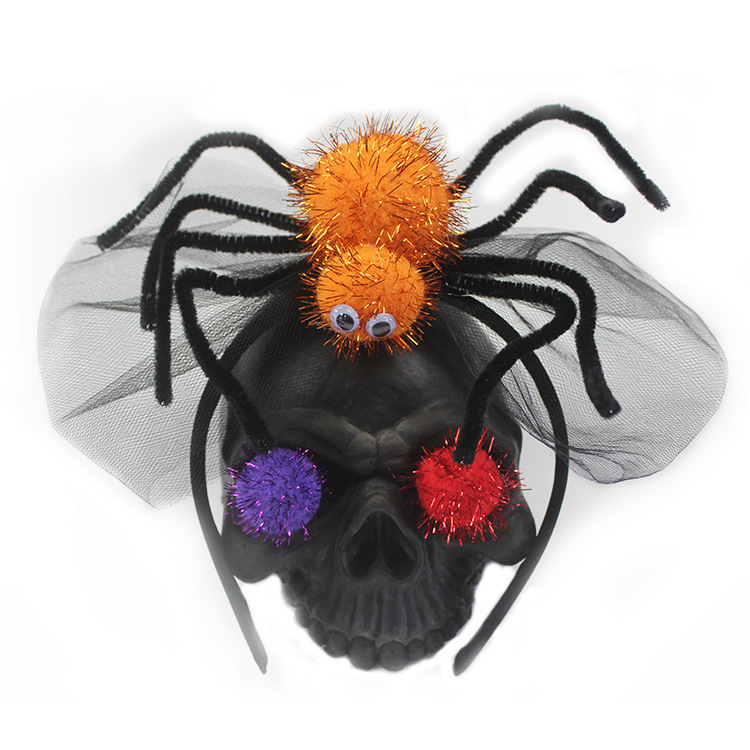 纵鸿万圣节发箍 节日派对舞会蜘蛛发箍 黑寡妇毛绒搞怪整蛊头饰