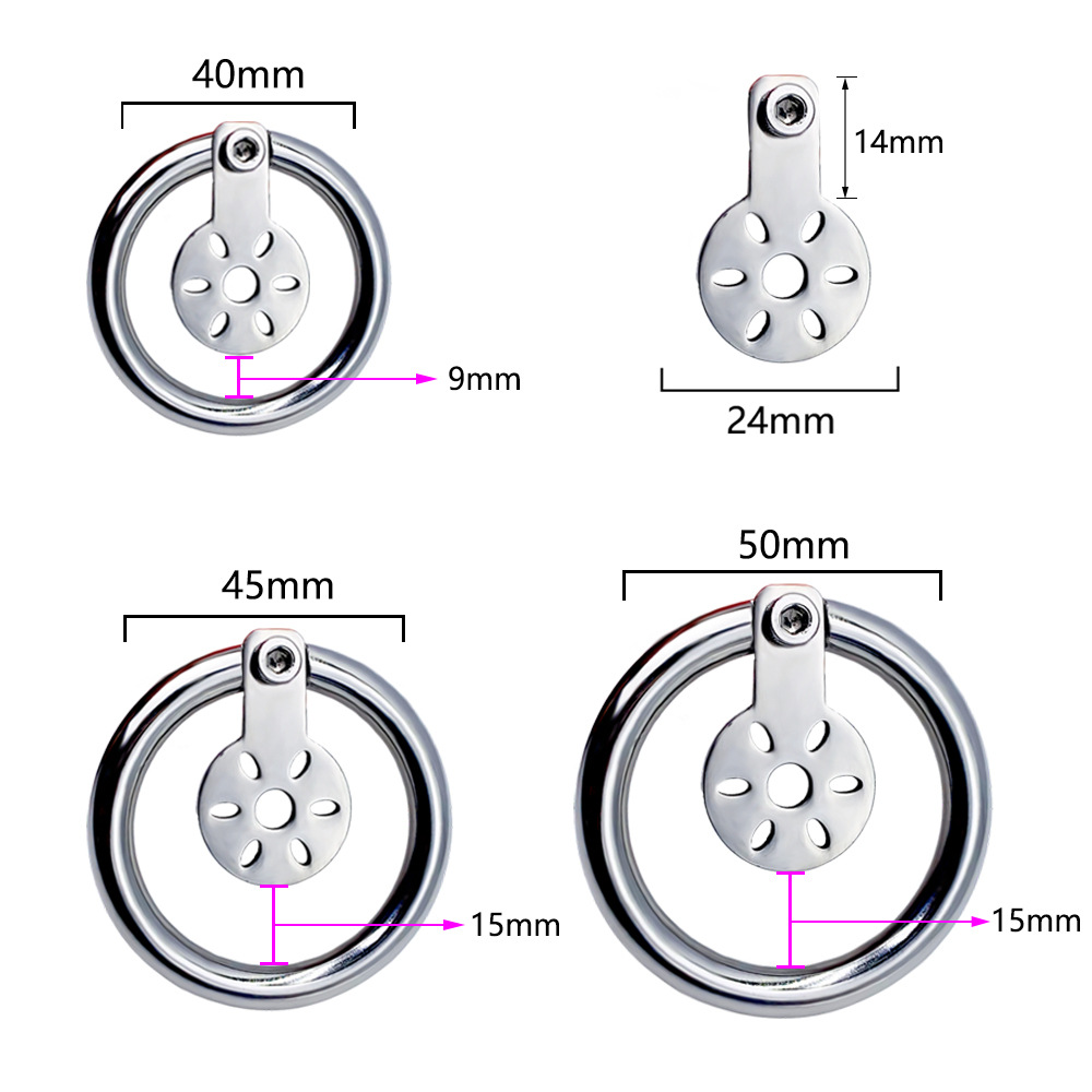 frrk117-24mm带导管不锈钢鸟笼锁瓶盖锁短款贞洁锁成人情趣用品