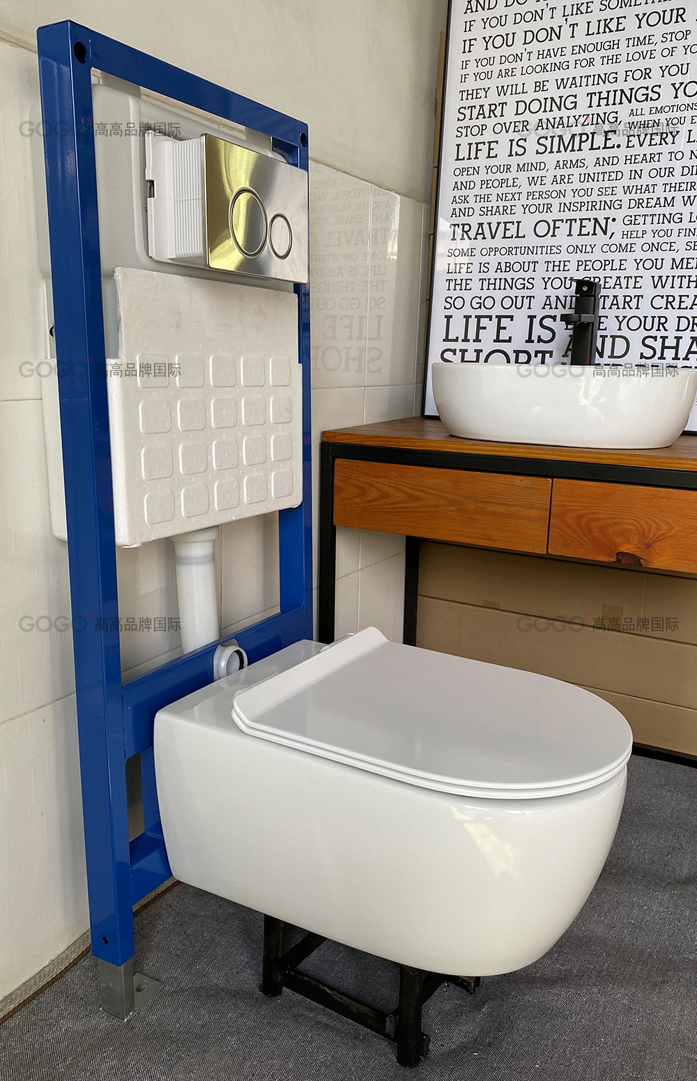 吉博力艾珂超薄小尺寸壁挂式智能马桶墙排挂壁入墙悬空坐便器