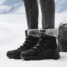 2023新款冬季女士雪地靴长筒保暖鞋跨境棉靴系带加厚雪地保暖鞋