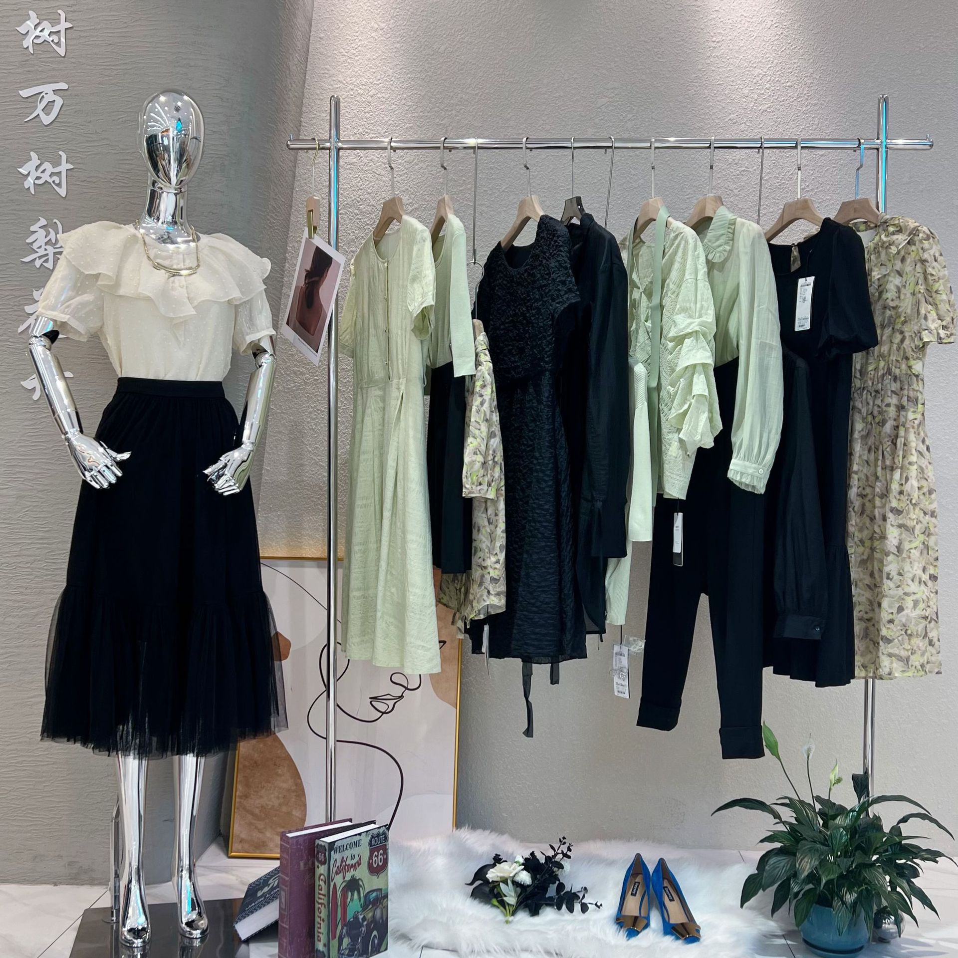 杭州中高端品牌女装专柜货源批发法式甜美上衣半身裙奥特莱斯女装