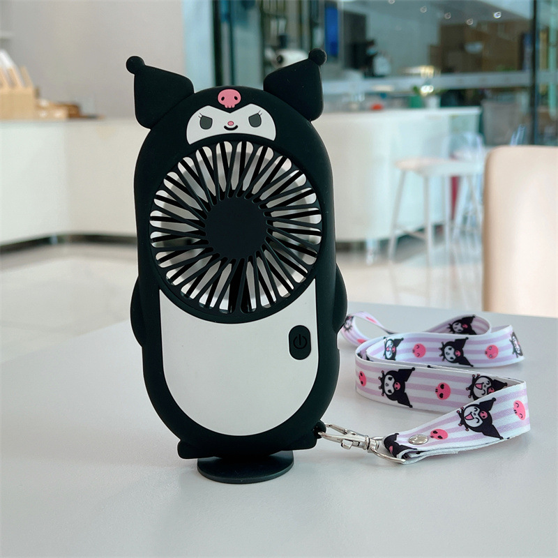 Sanrio Coolomi Small Fan Cartoon Halter Portable Portable Student Mute Usb Charging Small Fan