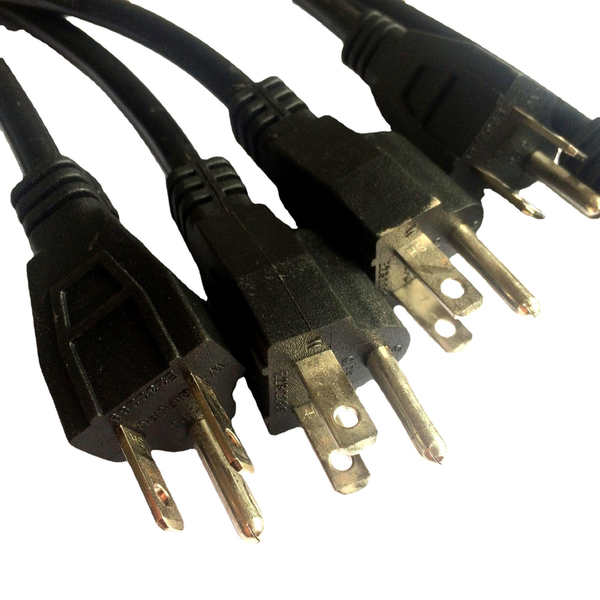 厂家现货供应美标三插插头电源线 美规延长线 家用空调延长线